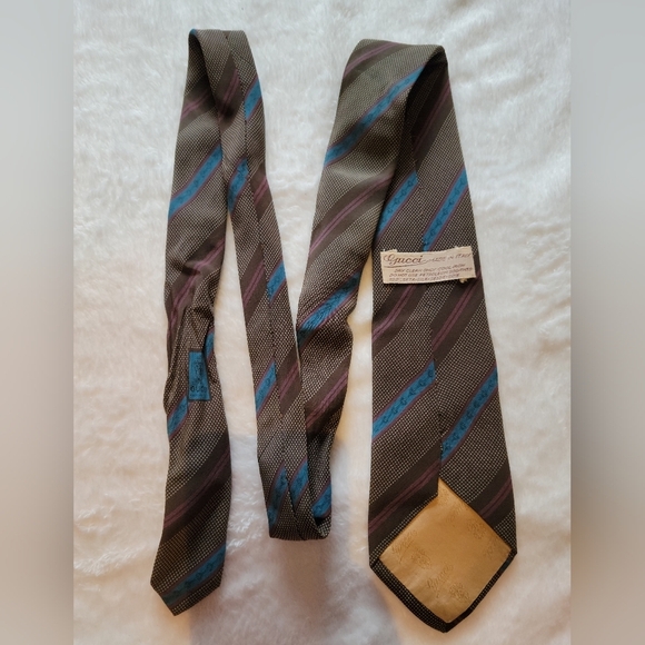 Authentic Vintage Gucci Necktie 100% Silk Tie Brown Rare Luxury Read Desc - Picture 4 of 15